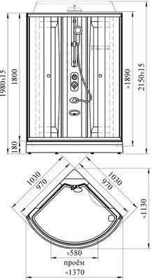 Душевая кабина Radomir Паола 2 без г/м стекло прозрачное