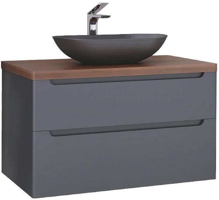 Тумба под раковину Jorno Wood 100 wood.01.100/P/GR подвесная Серая