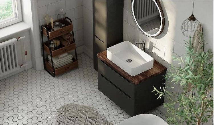 Тумба под раковину Jorno Wood 100 wood.01.100/P/GR подвесная Серая