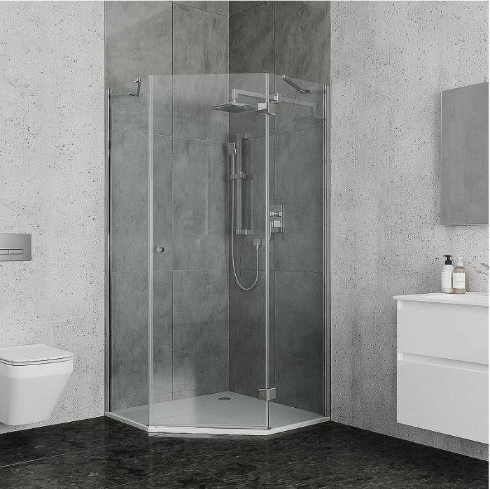Душевой уголок Ambassador Diamond 90х90 12011111R профиль Хром стекло прозрачное