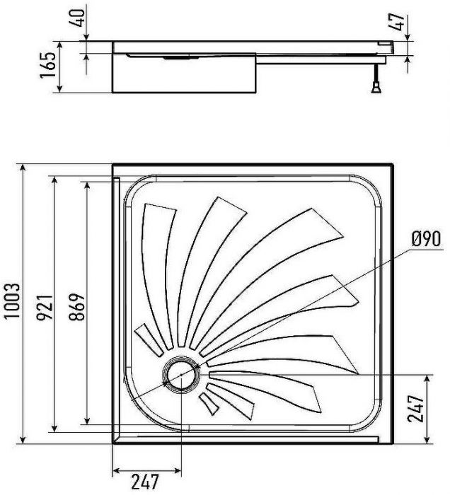 Акриловый поддон для душа Alex Baitler 100х100 AB10017H-2 Белый