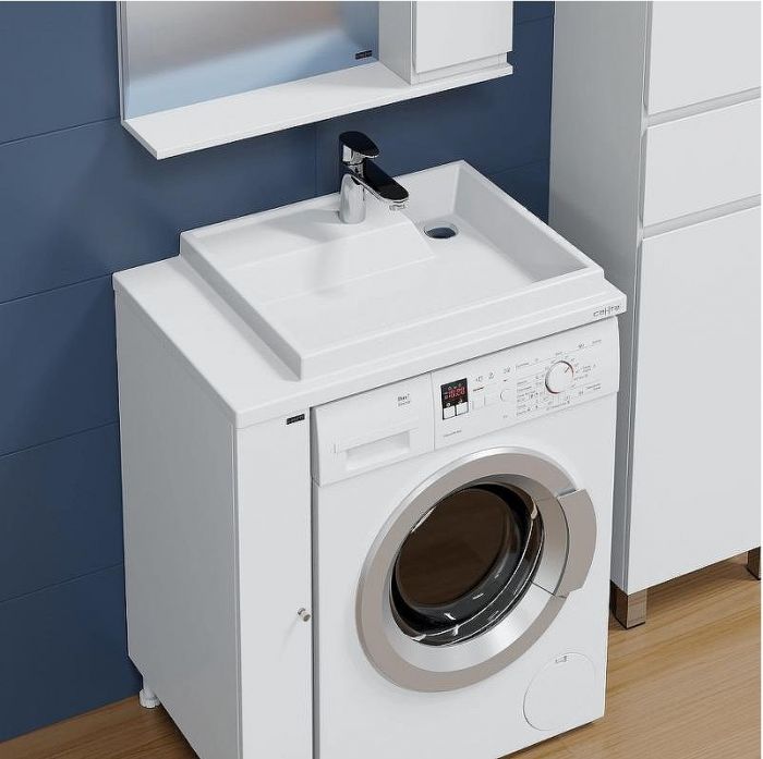 Раковина СанТа Юпитер 75 R 900138 на стиральную машину Белая