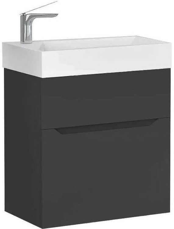Тумба под раковину Jorno Folk 55 Folk.01.55/P/A/JR подвесная Антрацит