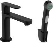 Hansgrohe  Rebris S Смеситель для раковины 110, с гигиеническим душем, цвет: черный матовый