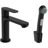 Hansgrohe  Rebris S Смеситель для раковины 110, с гигиеническим душем, цвет: черный матовый