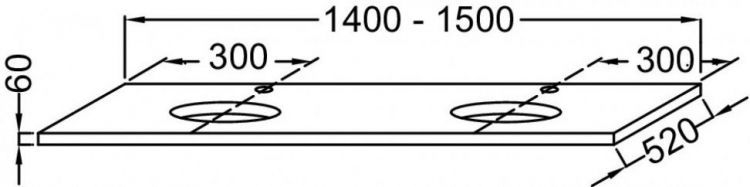 Столешница для раковины Jacob Delafon Parallel 150 см EB57-1500-E10, квебекский дуб Столешница для раковины Jacob Delafon Parallel 150 см EB57-1500-E10, квебекский дуб