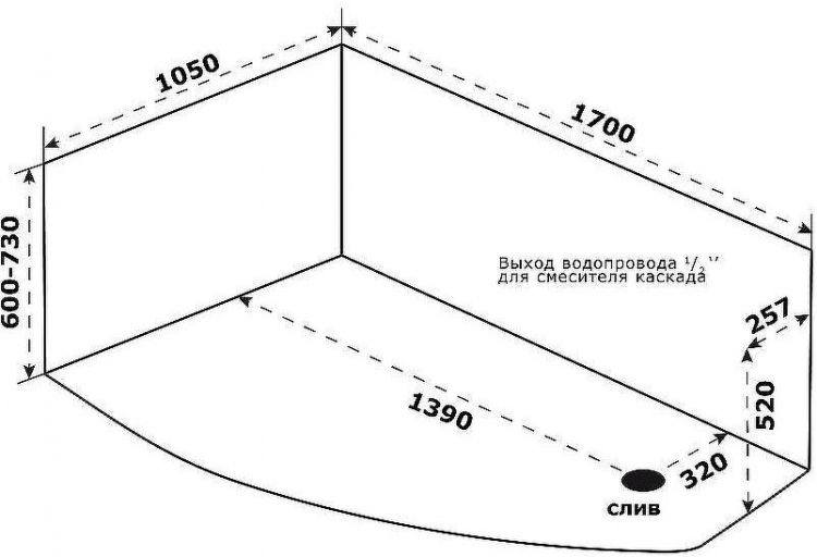 Акриловая ванна Bas Камея PRO 170x105 L В А0121 без гидромассажа Акриловая ванна Bas Камея PRO 170x105 L В А0121 без гидромассажа