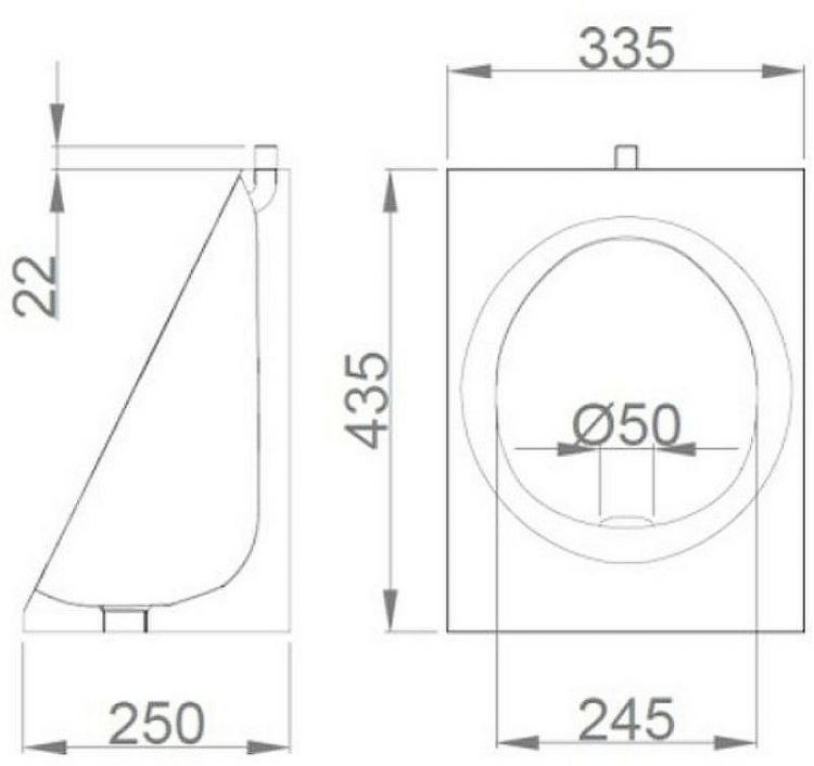 Писсуар Nofer 13006.S подвесной Матовая нержавеющая сталь