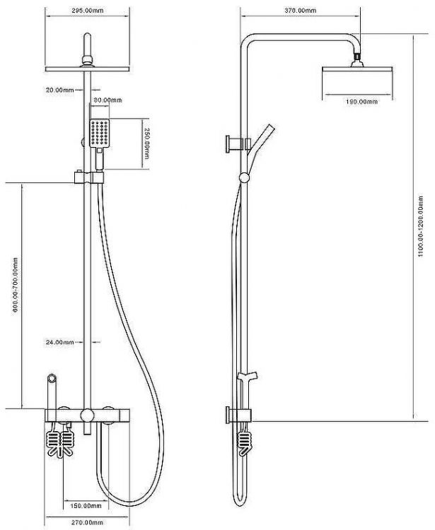 Душевая система Royce Crown RCS-112201BL Черная матовая