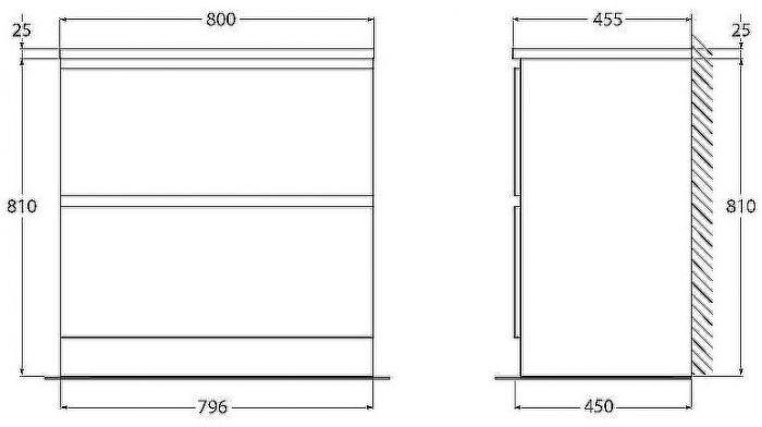 Тумба под раковину BelBagno 80 ALBANO-800-2C-PIA-BL Bianco Lucido