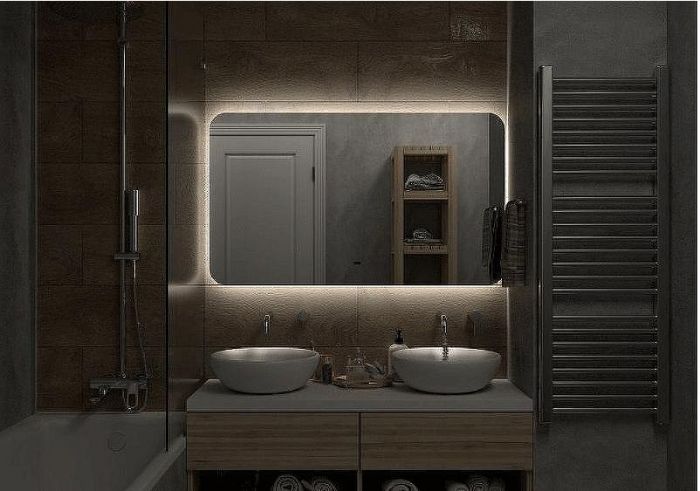 Зеркало Art&Max Ravenna AM-Rav-1200-700-DS-F с подсветкой с бесконтактным выключателем