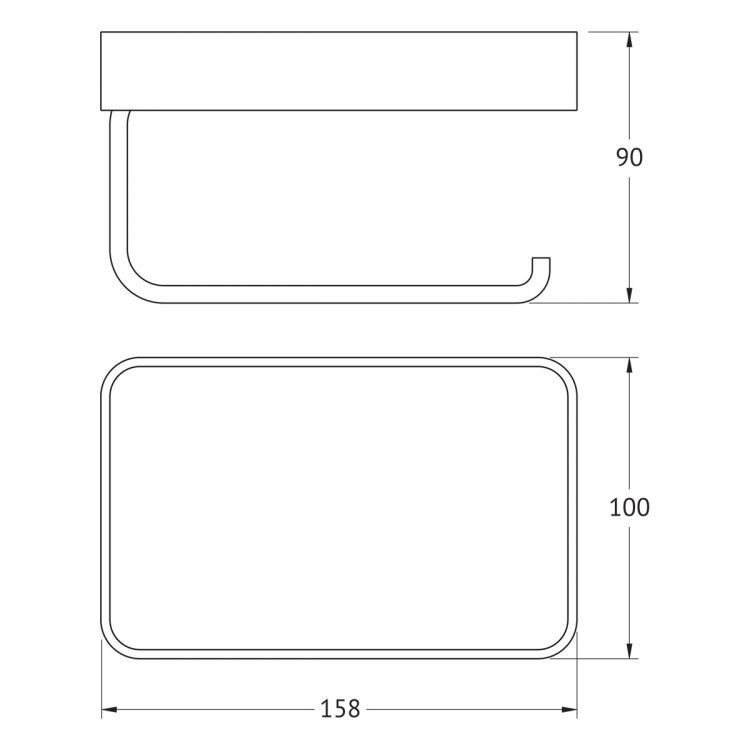 Держатель туалетной бумаги с полкой 8336