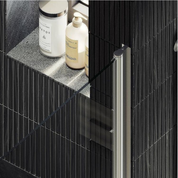 Душевая дверь Maybah Glass MGD-797-5 600x1980 на монопетле Хром матовый стекло прозрачное