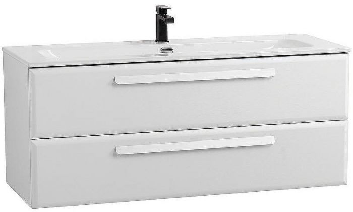 Тумба под раковину Cezares Eco-Cer-N 120 ECO-CER-N-1200-2C-SO-BL подвесная Bianco Lucido без ручек