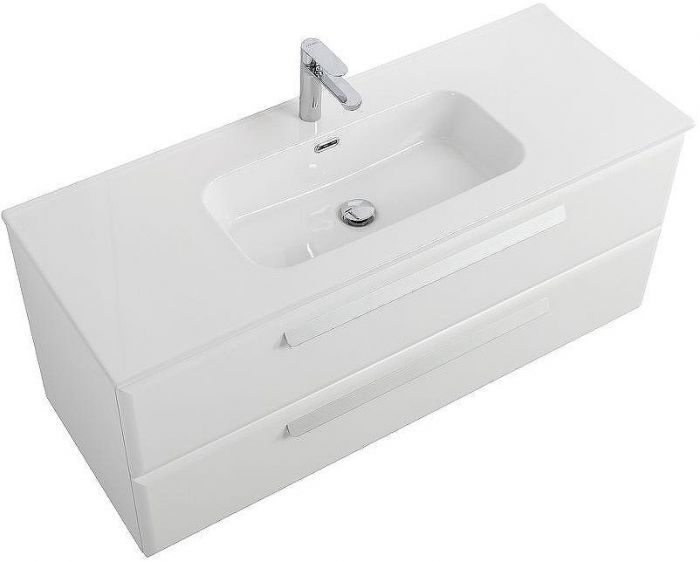 Тумба под раковину Cezares Eco-Cer-N 120 ECO-CER-N-1200-2C-SO-BL подвесная Bianco Lucido без ручек