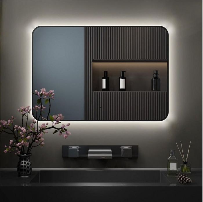Зеркало Maretti Florenza 100 FL1410070P14EL с подсветкой цвет Черный с бесконтактным выключателем
