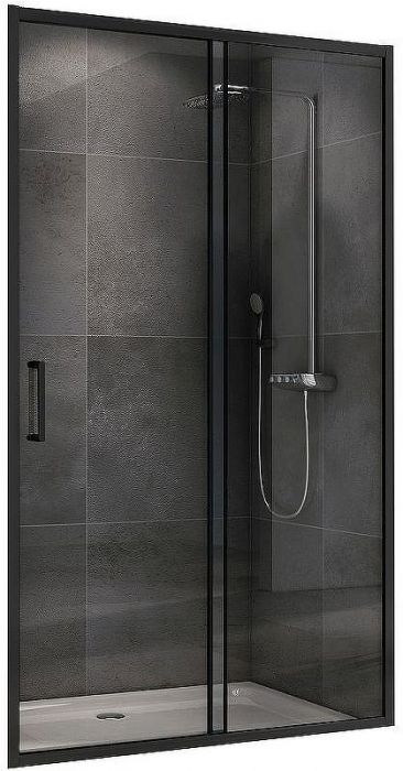 Душевая дверь Abber Schwarzer Diamant 130 AG30130B5 профиль Черный стекло прозрачное