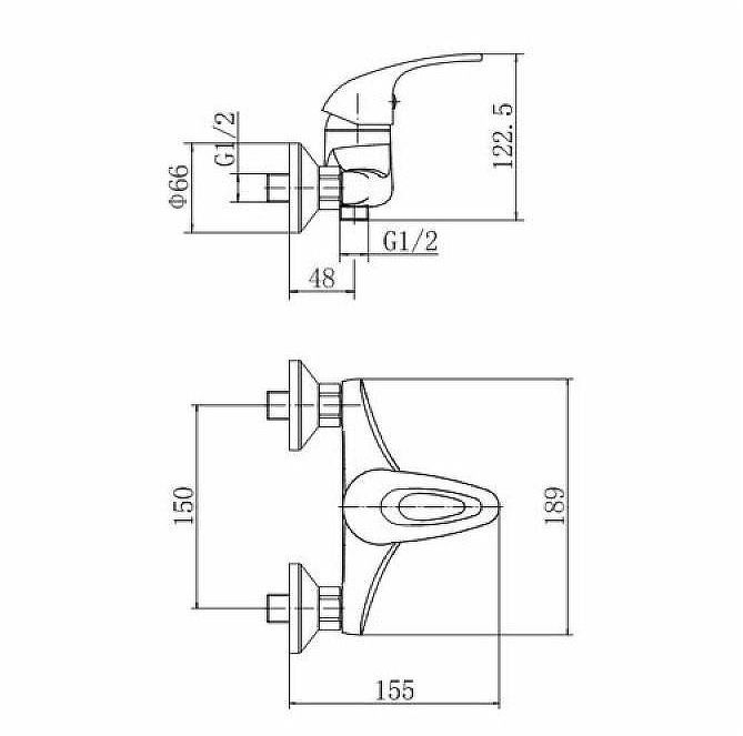 Смеситель для душа Fashun A2003 цвет Хром
