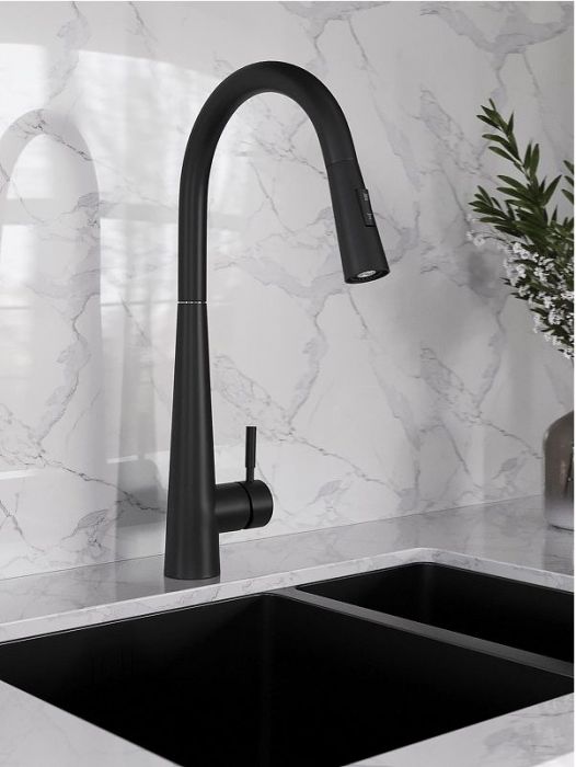 Смеситель для кухни Orange Steel M99-007b Черный матовый