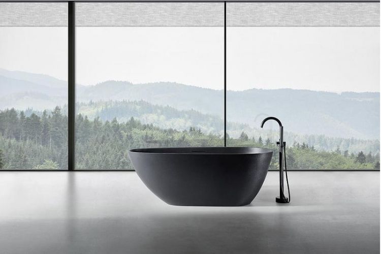 Ванна из искусственного камня Abber Dortmund 170x75 AM9911B Черная без гидромассажа