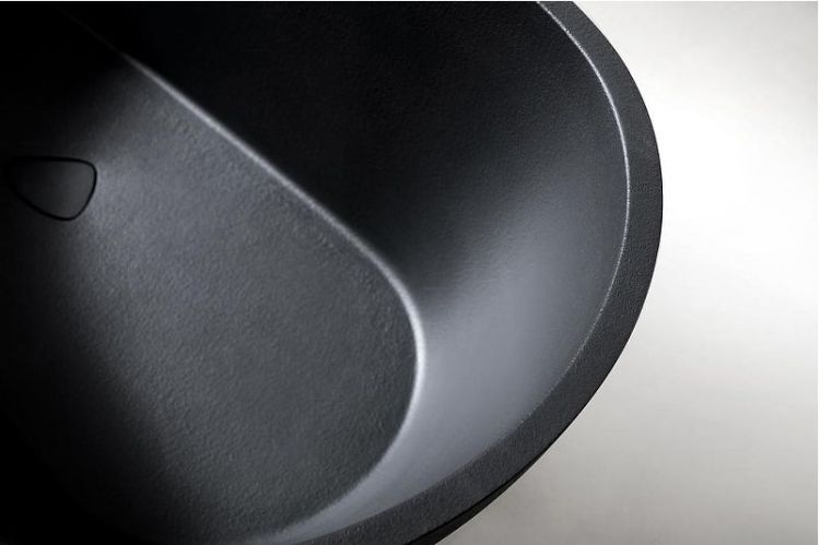 Ванна из искусственного камня Abber Dortmund 170x75 AM9911B Черная без гидромассажа