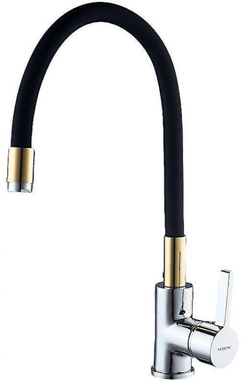 Смеситель для кухни Ledeme Rainbow 4898-10L Хром Золото Черный матовый Смеситель для кухни Ledeme Rainbow 4898-10L Хром Золото Черный матовый