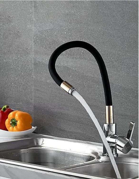 Смеситель для кухни Ledeme Rainbow 4898-10L Хром Золото Черный матовый Смеситель для кухни Ledeme Rainbow 4898-10L Хром Золото Черный матовый