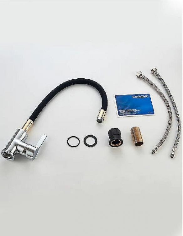 Смеситель для кухни Ledeme Rainbow 4898-10L Хром Золото Черный матовый Смеситель для кухни Ledeme Rainbow 4898-10L Хром Золото Черный матовый