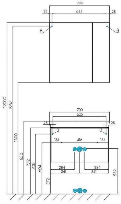 Зеркальный шкаф Aquaton Асти 70 1A263402AX010 Белый
