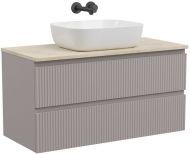 Тумба подвесная SANCOS Snob R, Doha Soft 995х445х500, под столешницу без отверстия под смеситель, цвет Kreman, SNR100SM