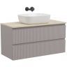 Тумба подвесная SANCOS Snob R, Doha Soft 995х445х500, под столешницу без отверстия под смеситель, цвет Kreman, SNR100SM