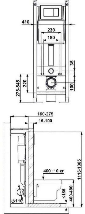 Комплект унитаза BelBagno Uno BB3105CHR/SC с инсталляцией Berges Atom 410 040332 с сиденьем Микролифт и Черной матовой клавишей смыва
