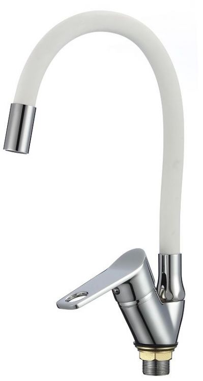 Смеситель для кухни Ростовская Мануфактура Сантехники SL137W-016F Хром Белый