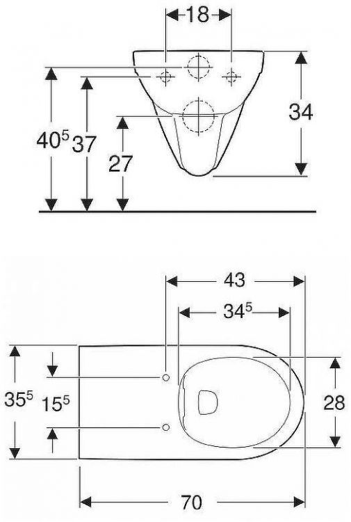 Унитаз Geberit Selnova Comfort 500.262.01.1 подвесной без сиденья
