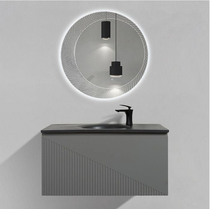 Тумба с раковиной Black&White Universe U918.900-3 90 9189003 подвесная Misty Grey