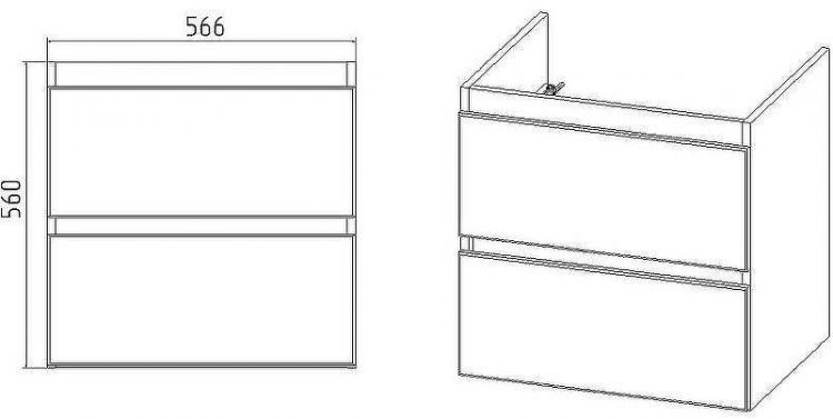 Тумба под раковину VIANT Мальта 60 VMAL60CO-T2YP подвесная Белая Дуб Вотан Тумба под раковину VIANT Мальта 60 VMAL60CO-T2YP подвесная Белая Дуб Вотан