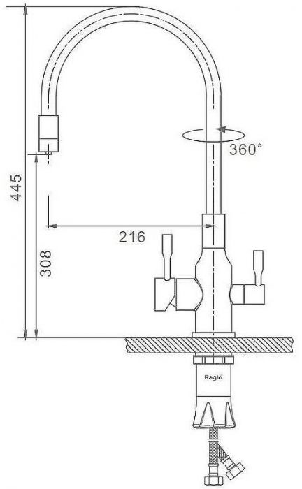 Смеситель для кухни Raglo R81.64.05 Сатин Черный