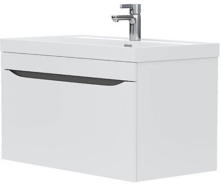 Тумба под раковину Volna Prime 80.1Y tpPRIME80.1Y-01 подвесная Белая Темно-серая