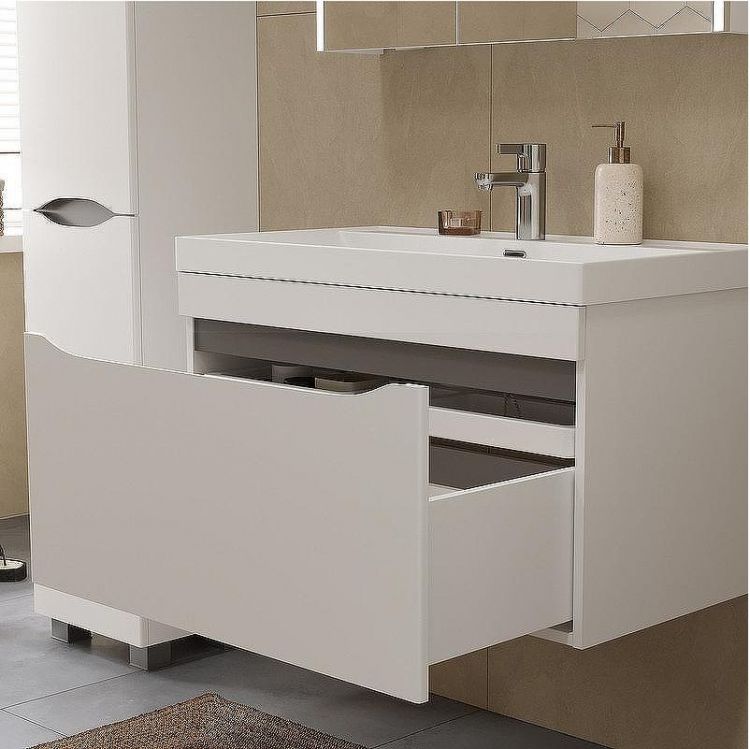 Тумба под раковину Volna Prime 80.1Y tpPRIME80.1Y-01 подвесная Белая Темно-серая