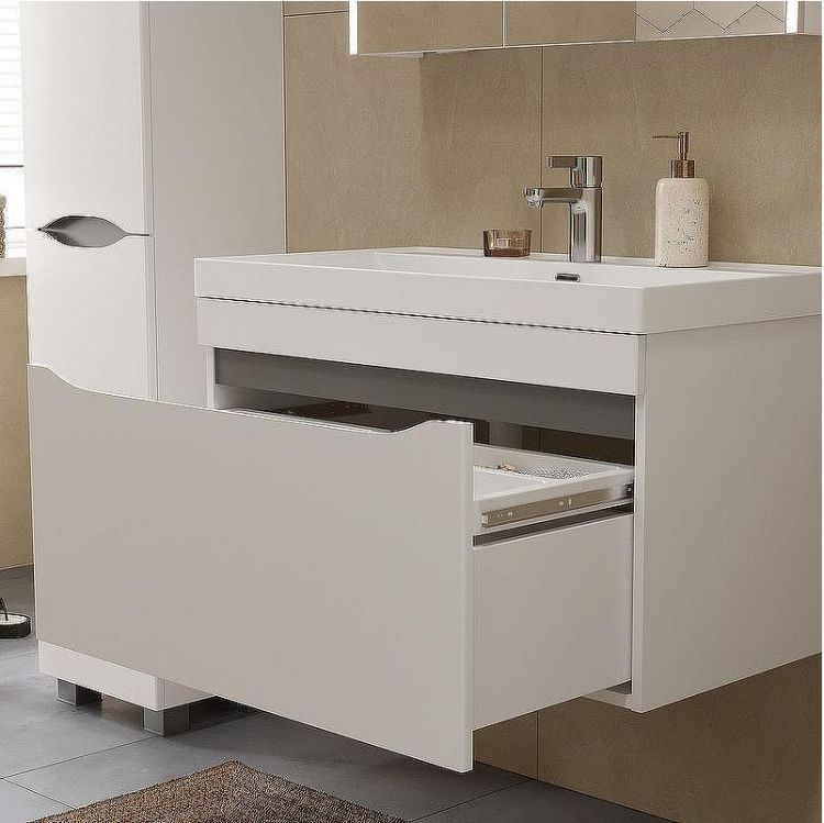 Тумба под раковину Volna Prime 80.1Y tpPRIME80.1Y-01 подвесная Белая Темно-серая