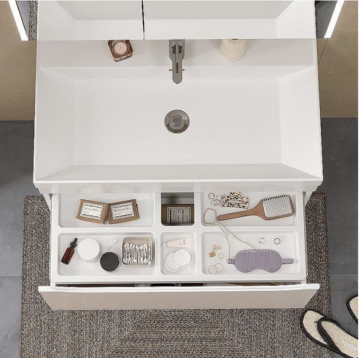 Тумба под раковину Volna Prime 80.1Y tpPRIME80.1Y-01 подвесная Белая Темно-серая