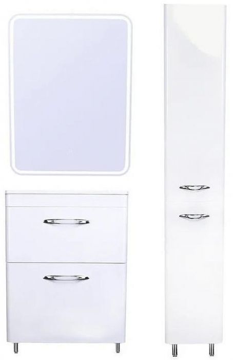 Шкаф пенал Style Line Каре 30 СС-00002271 Люкс Plus с бельевой корзиной Белый