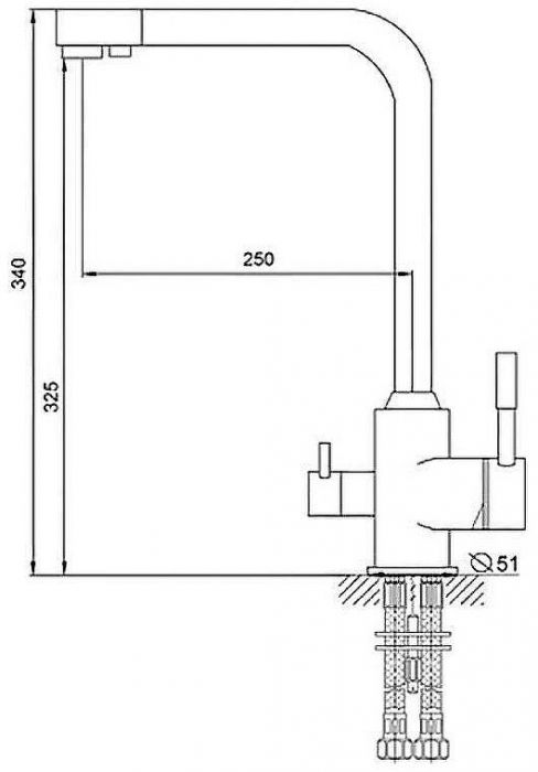 Смеситель для кухни Melodia della vita Ostessa Filtro MDV40618bg Бежевый
