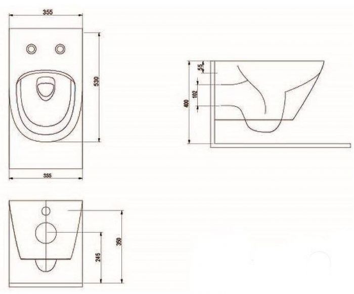 Унитаз beWash Bogen 88393201 подвесной Белый глянцевый с сиденьем Микролифт