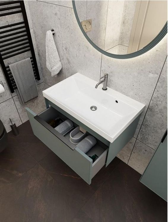 Тумба под раковину La Fenice Simpla 60 FNC-01-SIM-G-60 Серо-зеленая