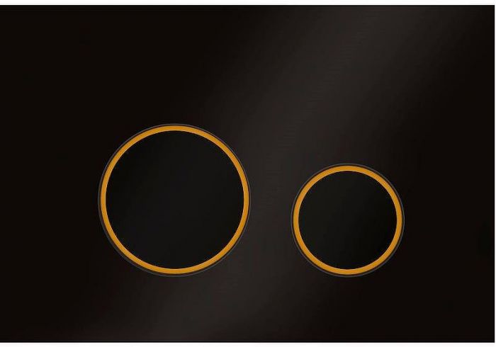 Клавиша смыва KK POL Vitrum Grande V3 Orbis SPP/019/0/K Черная глянцевая Золото глянцевое