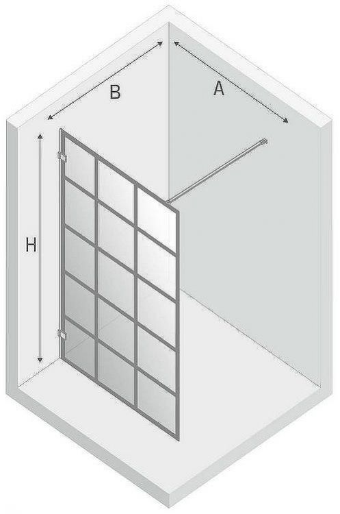 Душевая перегородка New Trendy Avexa Black 70 EXK-2020 профиль Черный стекло прозрачное