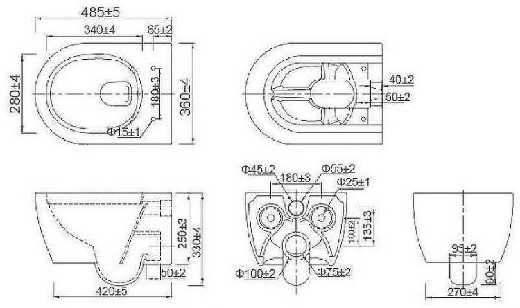Унитаз SSWW CT2038V подвесной с сиденьем Микролифт