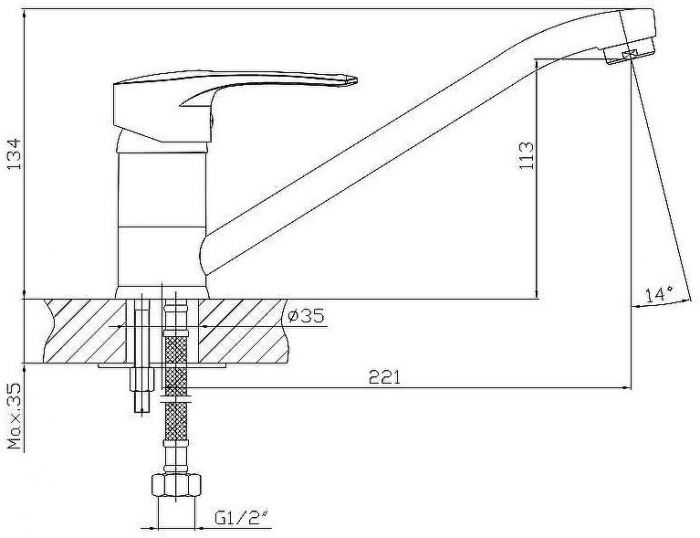 Смеситель для кухни Viko V-6403 Хром