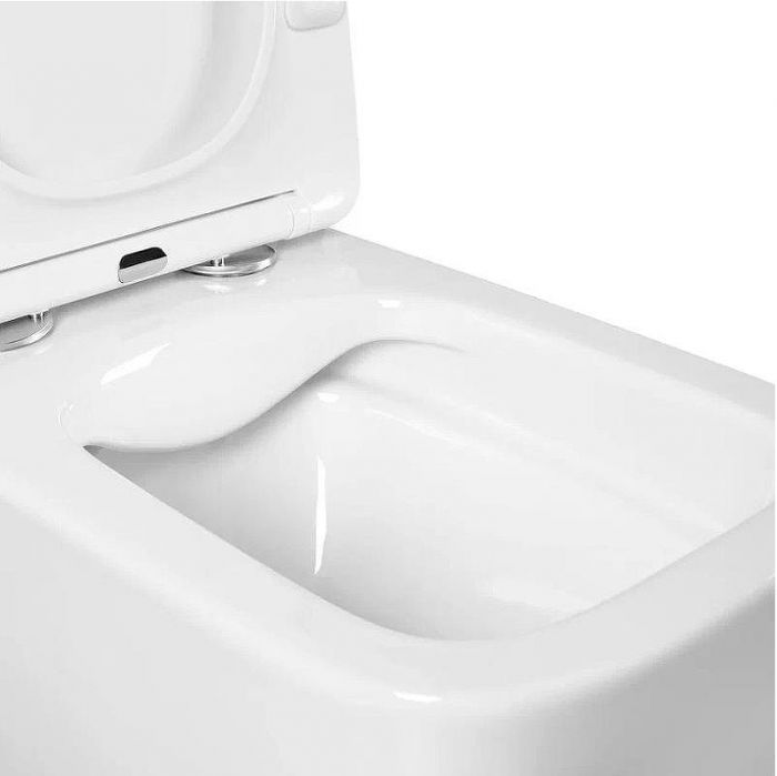 Комплект унитаза Aquatek Либра New AQ1148N-00 с инсталляцией Tece Now 9400414 с сиденьем Микролифт и Черной матовой клавишей смыва